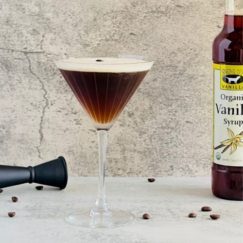 Vanilla Espresso Martini with Vanilla Syrup from Organic Vanilla Syrup